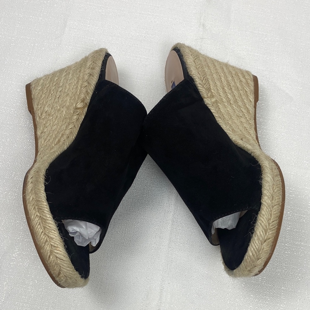Stuart Weitzman Black Espadrille Wedges Size 7.5 M - Picture 11 of 16